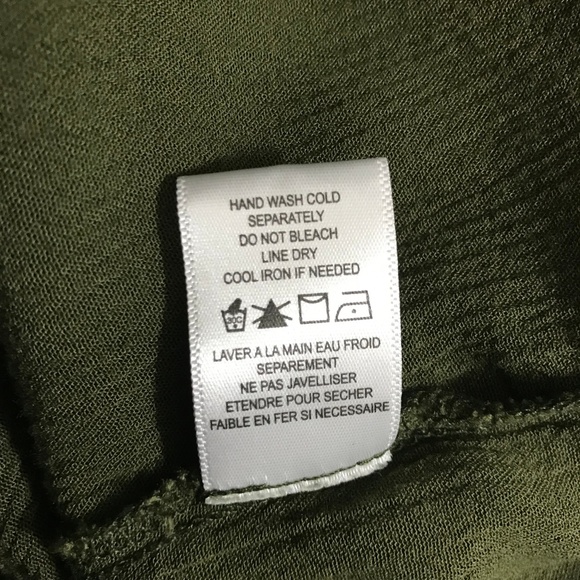 Pleione Olive Green Rose Patch Bell Sleeve Top XS - Picture 8 of 8